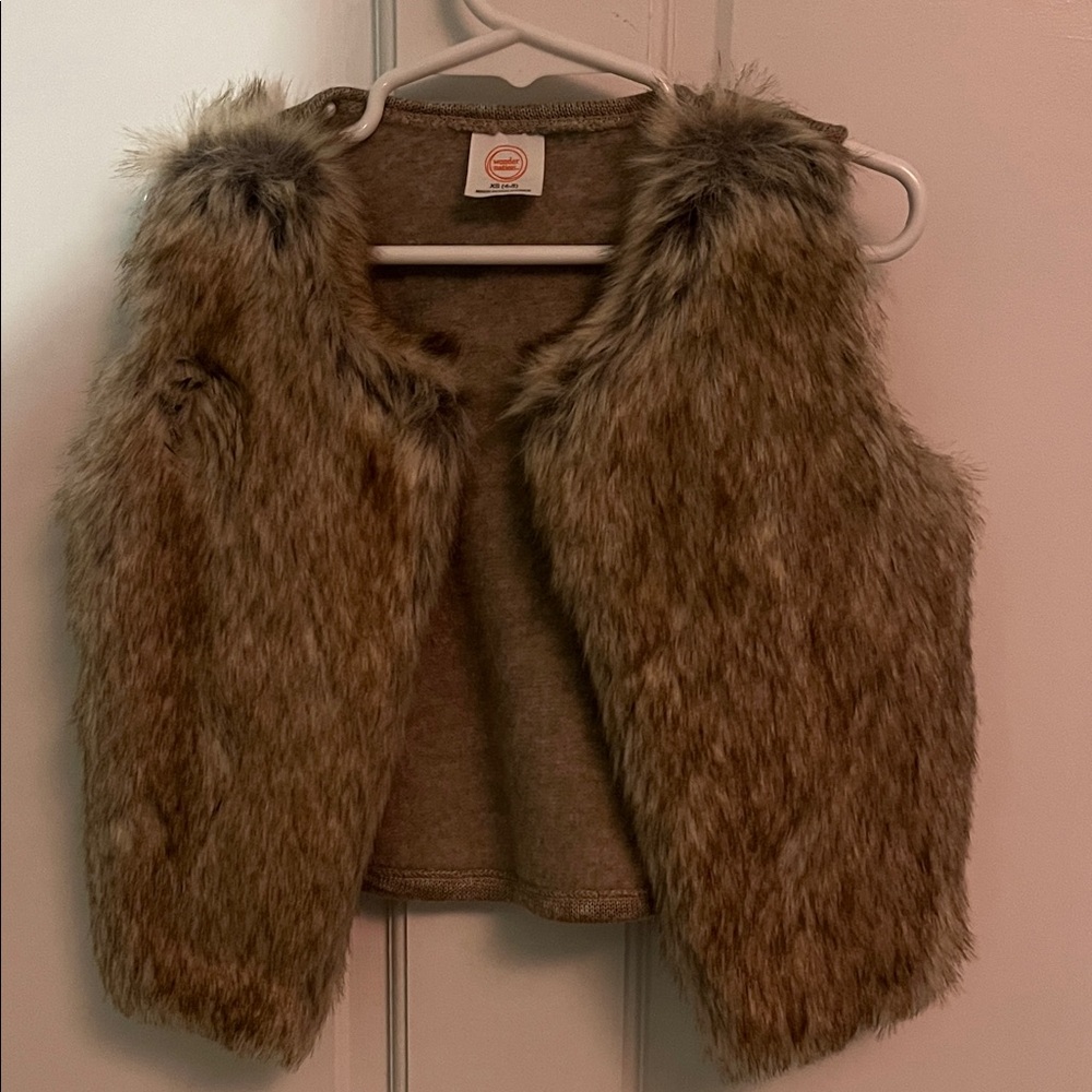 Wonder Nation Faux Fur Vest in Brown